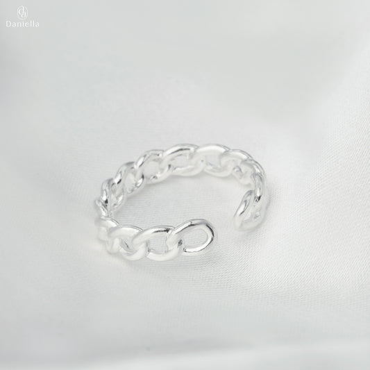 Sterling Silver 925 Shimmer Chain Ring