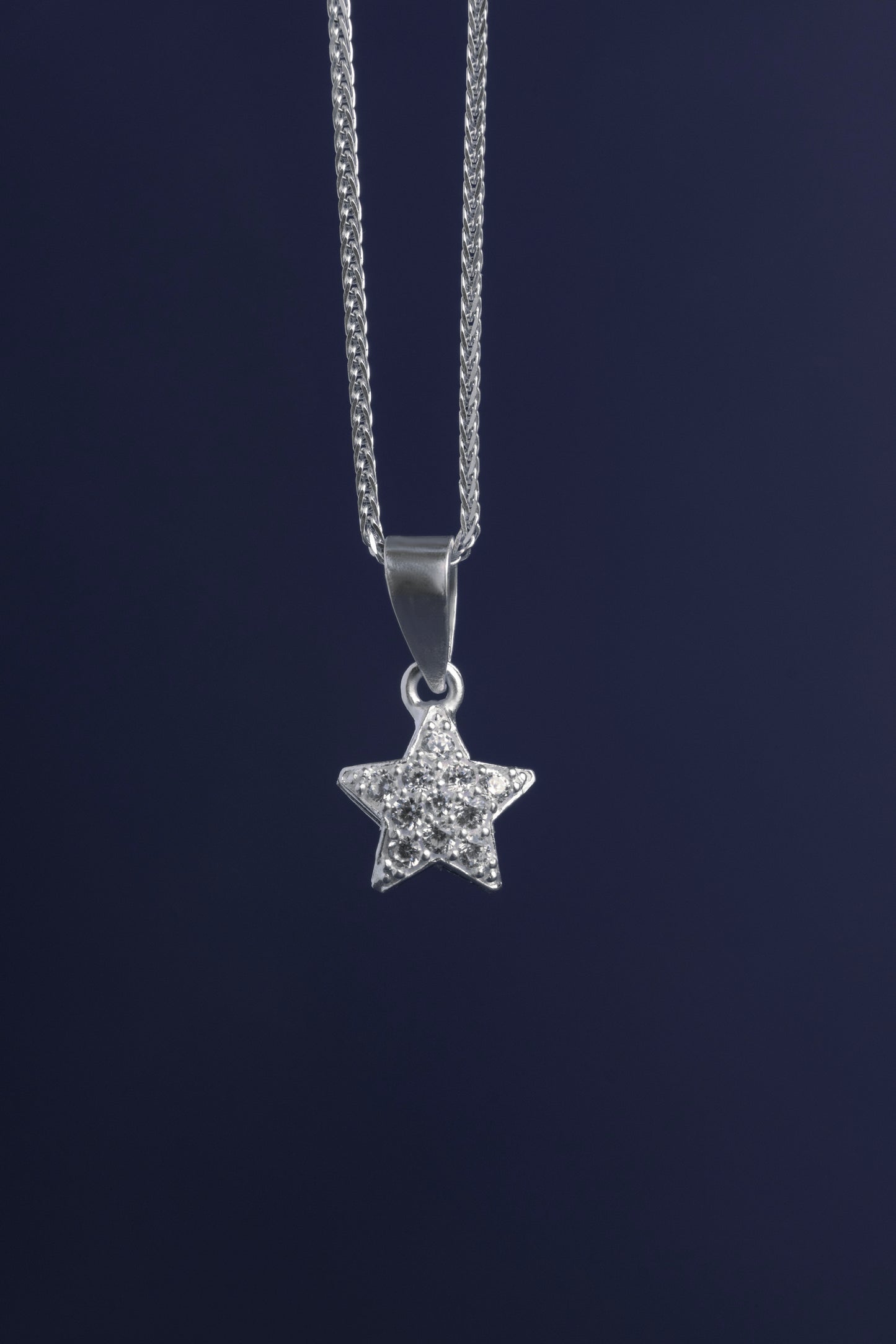 Sterling Silver 925 Celestial Star Pendant (Silver Necklace Included)