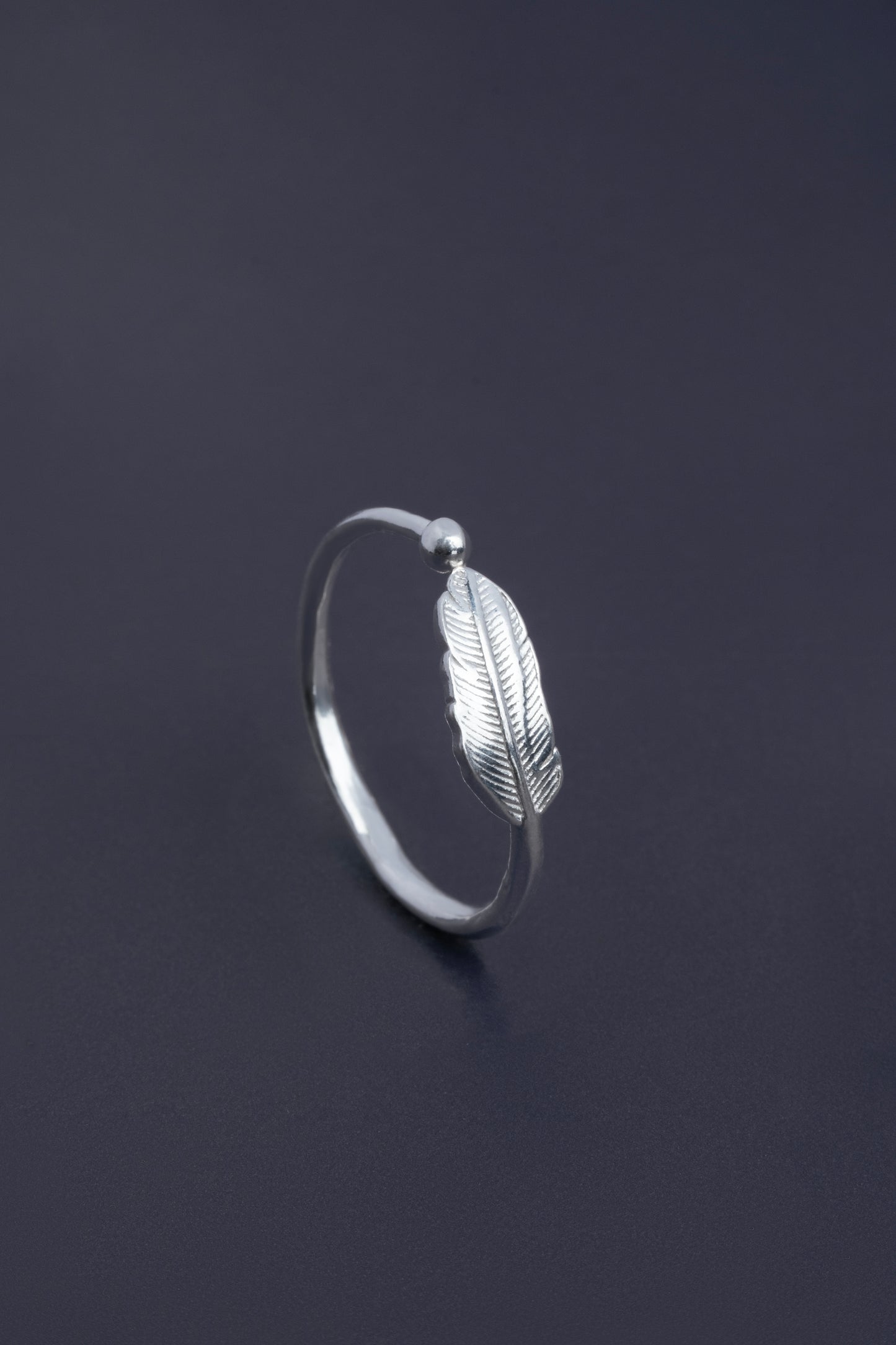 Sterling Silver 925 Tranquil Feather Ring